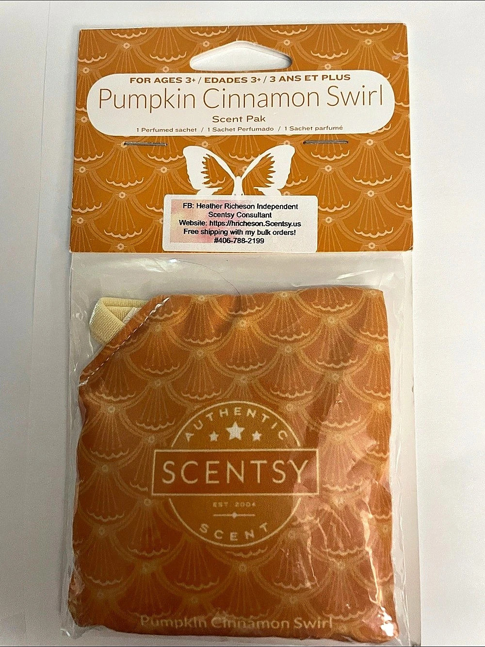 Scentsy Pumpkin Cinnamon Swirl Scent Pak for Buddy